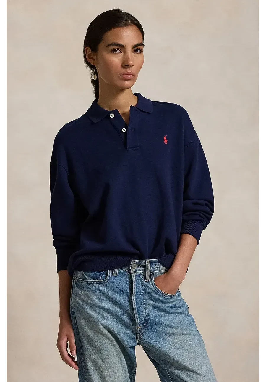 obrazek 1 Polo Ralph Lauren bluza damska kolor granatowy gładka 211947966
