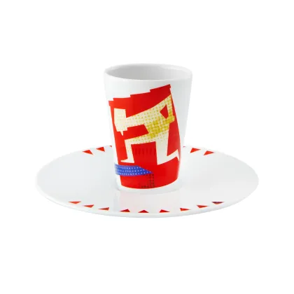 Zdjęcie Nowoczesna porcelanowa filiżanka ze spodkiem do kawy