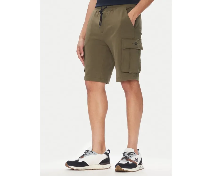 obrazek 1 Aeronautica Militare Szorty sportowe 251BF025F459 Khaki Regular Fit