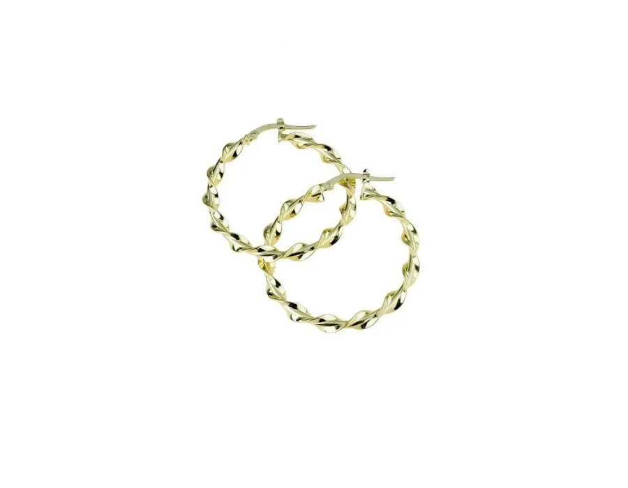 obrazek 1 Złote kobiece kolczyki z włoch 22 mm