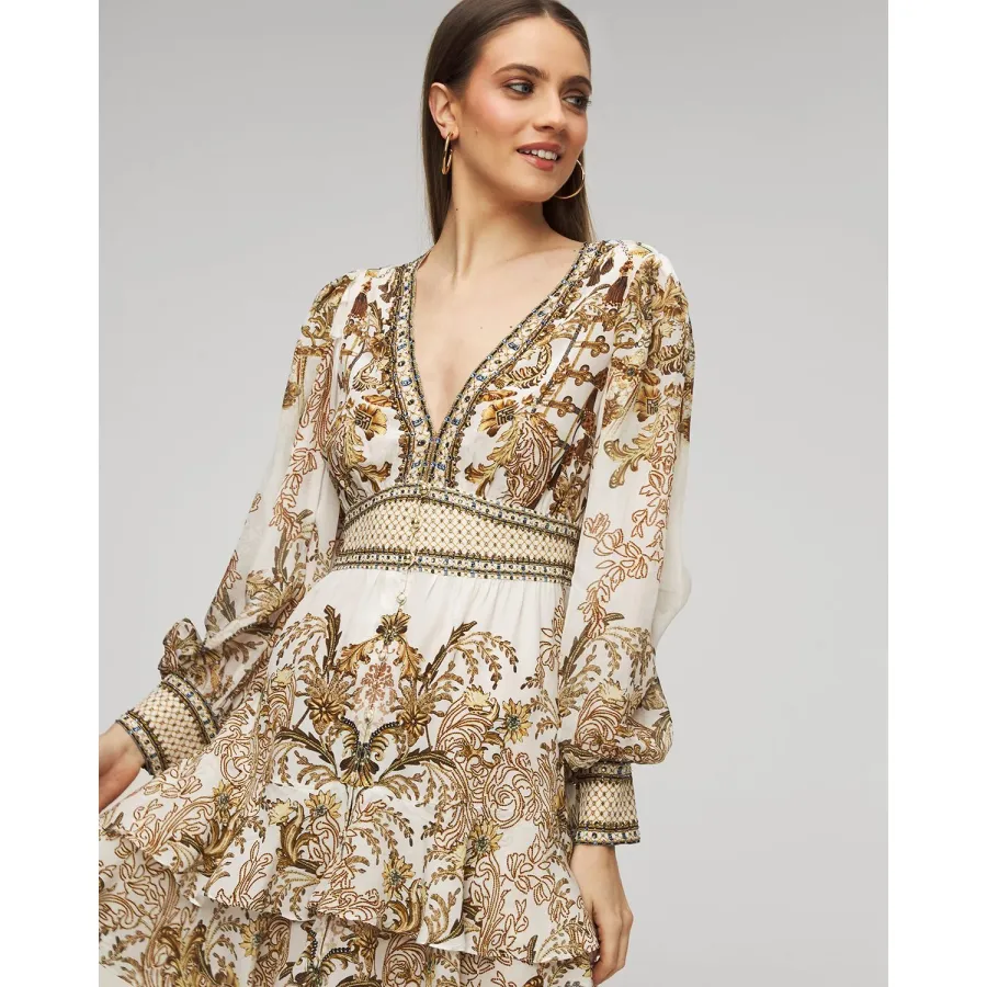 obrazek 1 Sukienka Jedwabna Camilla Button Front Frill