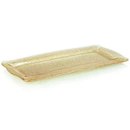 Picture Stylish rectangular Kerala tray in champagne color – IVV
