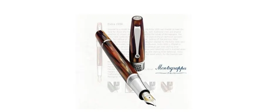 obrazek 4 Turtle Brown Pióro Wieczne Celluloid Montegrappa EXTRA 1930