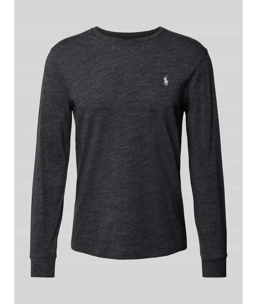 obrazek 1 Bluzka z długim rękawem o kroju regular fit z wyhaftowanym logo