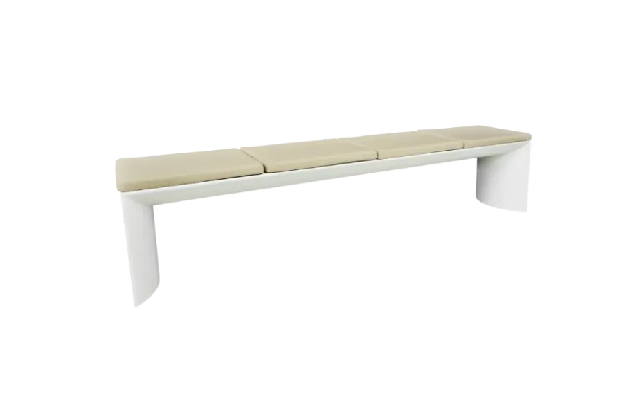 bench with an upholstered pillow