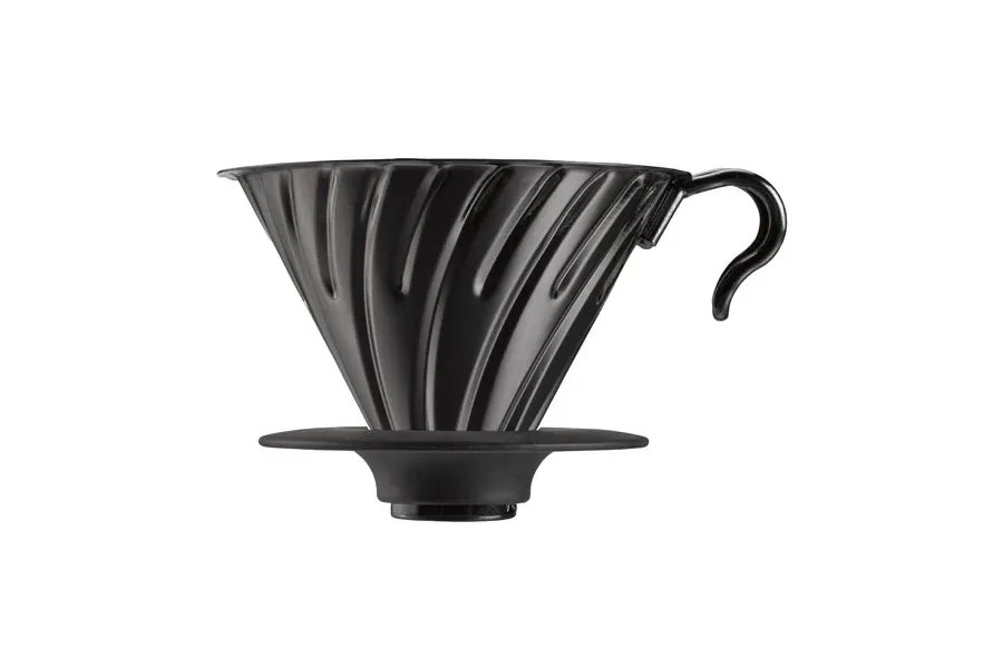 obrazek 1 Hario metalowy Drip V60-02 czarny z silikonową podstawką HARIO