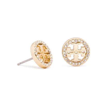 Zdjęcie Tory Burch Kolczyki Crystal Logo Circle Stud Earring 53422 Złoty