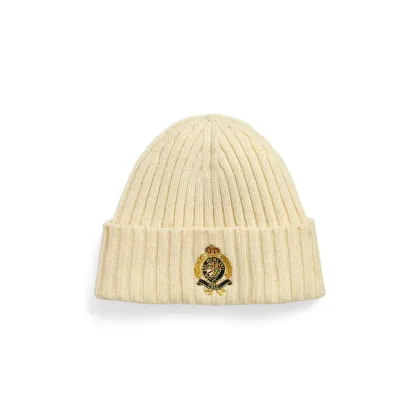 Zdjęcie Polo Ralph Lauren czapka wełniana kolor beżowy z grubej dzianiny wełniana 455961984