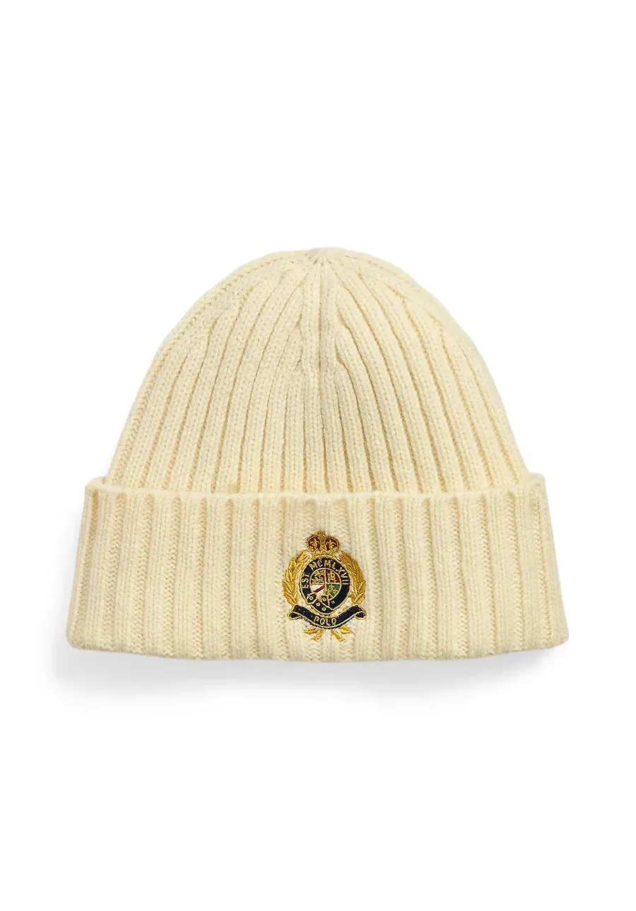 obrazek 1 Polo Ralph Lauren czapka wełniana kolor beżowy z grubej dzianiny wełniana 455961984