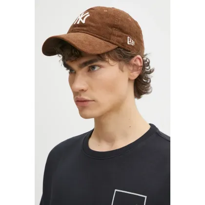 Zdjęcie New Era czapka z daszkiem kolor brązowy gładka 60595319