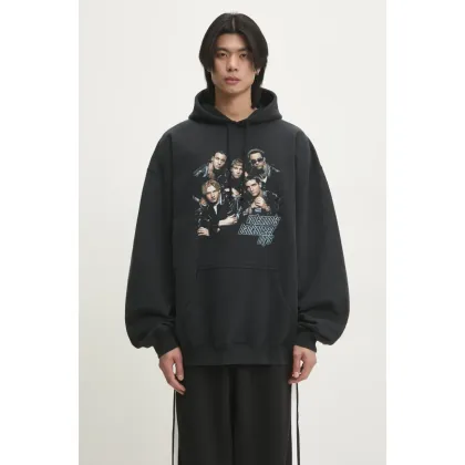 Zdjęcie VETEMENTS bluza Backstreetboys Oversized kolor czarny z kapturem z nadrukiem UA66HD700B