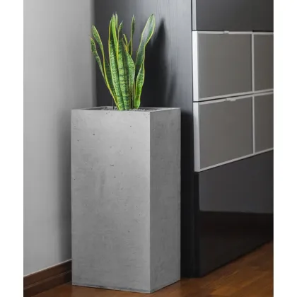 Zdjęcie 31x25x93 cm CT - Donica betonowa w kształcie prostokąta (antracytowa)
