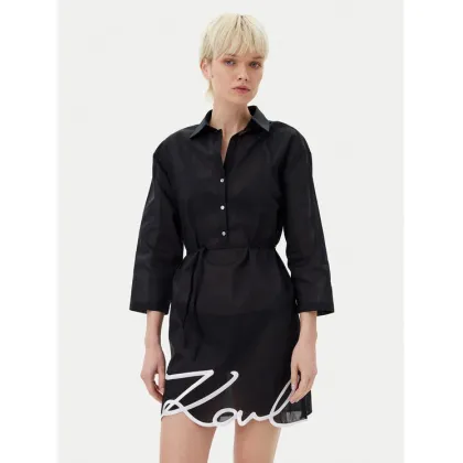 Zdjęcie KARL LAGERFELD Sukienka koszulowa A1W46006 Czarny Regular Fit