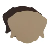 Zdjęcie Elegancka skórzana podkładka na stół - głowa psa 47x35 cm w kolorze cappuccino i czekoladowym