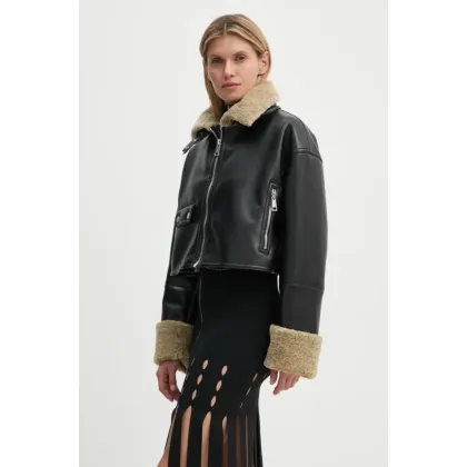 Zdjęcie Nanushka kurtka JEMMA damska kolor czarny przejściowa oversize NW24FWOW38170