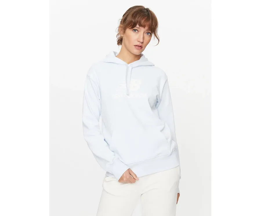 obrazek 1 New Balance Bluza Essentials Stacked Logo Hoodie WT31533 Błękitny Regular Fit