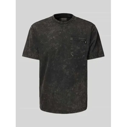 Zdjęcie T-shirt z prążkowanym okrągłym dekoltem