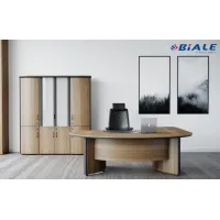 Zdjęcie Awangardowe biurko owalne do gabinetu - 206x120x75h cm