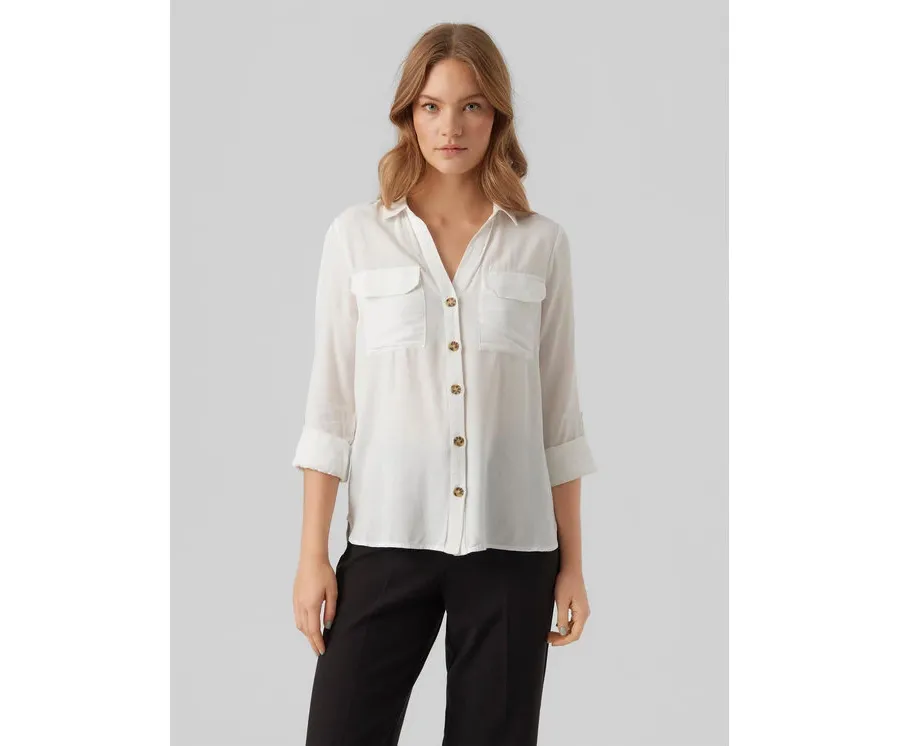 obrazek 1 Vero Moda Koszula Bumpy 10275283 Biały Regular Fit