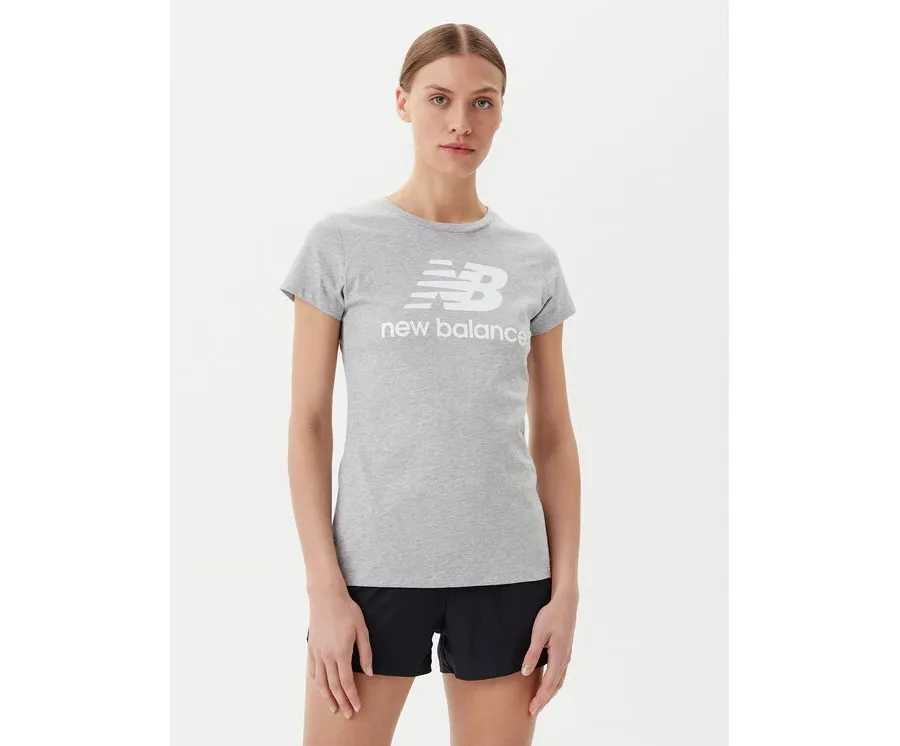 obrazek 1 New Balance T-Shirt Essentials Stacked Logo Tee WT91546 Szary Athletic Fit