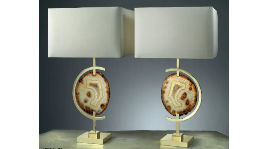 obrazek 1 Dekoracyjna lampa z mosiądzu i agatu