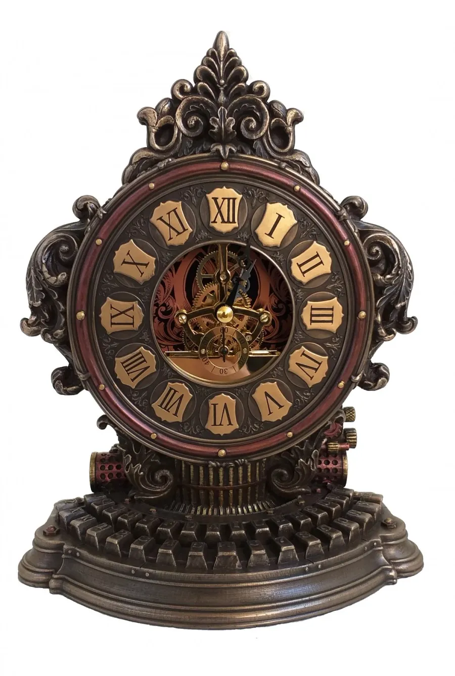 obrazek 1 Imponujący zegar ozdobny steampunk w kształcie maszyny do pisania