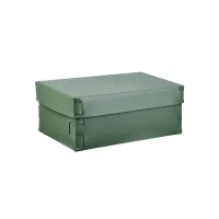 Picture Snob box 32x20xH13.5 cm made of natural recycled leather in eucalyptus color