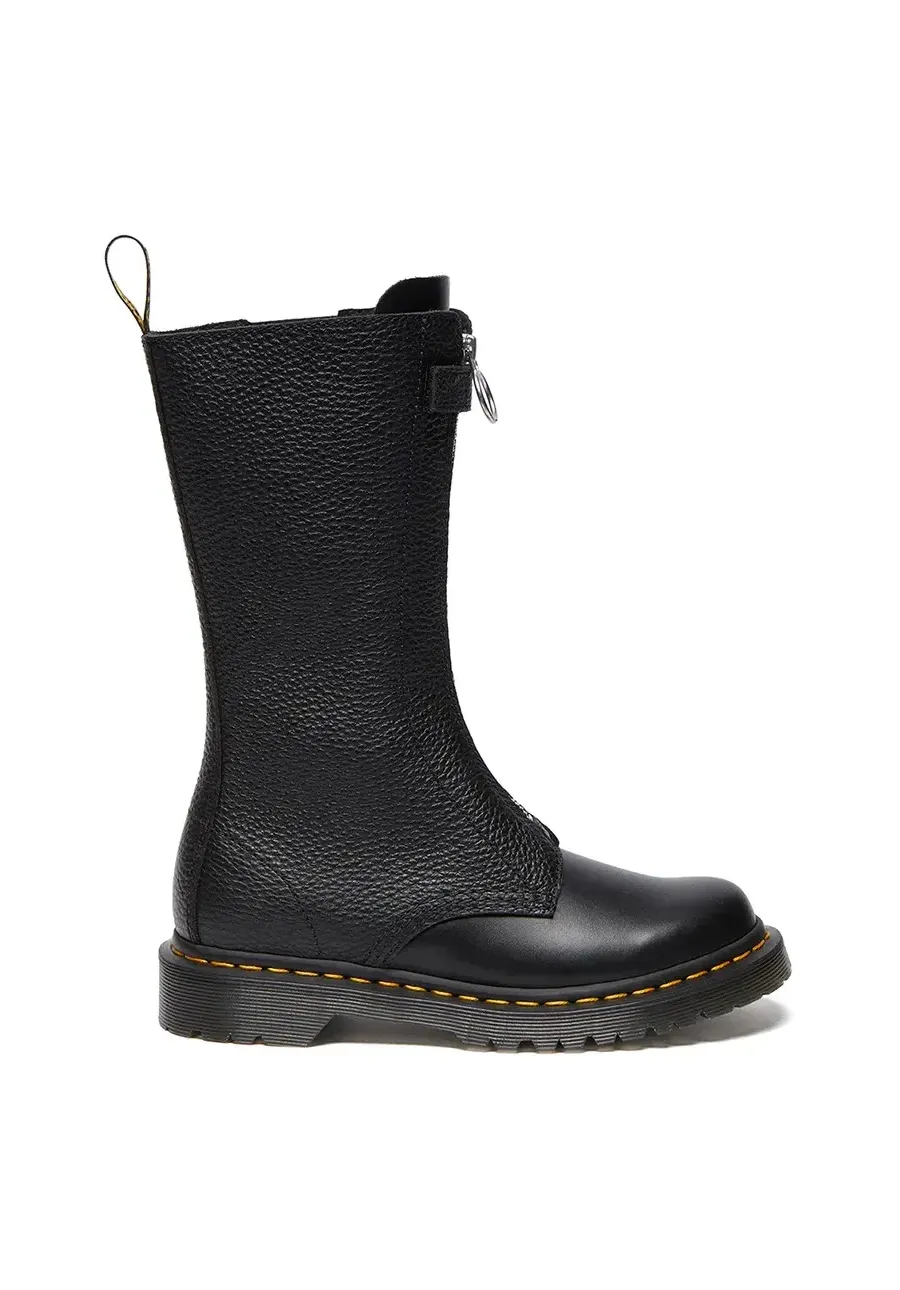 obrazek 1 Dr. Martens botki skórzane 1b99 Frnt Zip damskie kolor czarny na płaskim obcasie DM32053001
