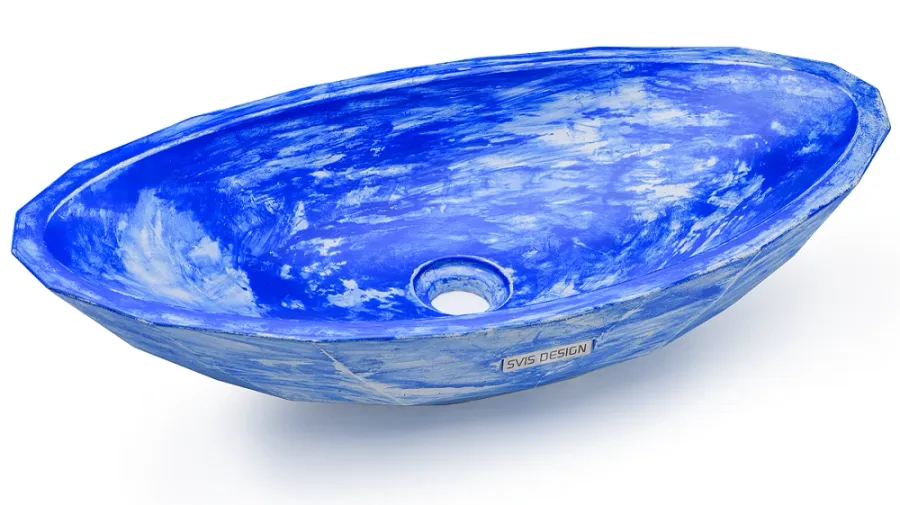 obrazek 2 Stylowa umywalka 60 cm DIAMOND BASIC – THRILL, niebieski, lakier matowy