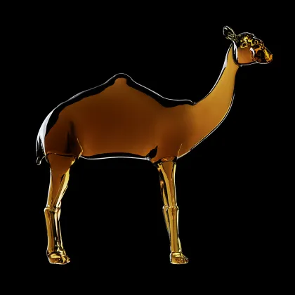 Zdjęcie Stojący bursztynowy wielbłąd Murano