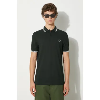 Zdjęcie Fred Perry polo bawełniane kolor zielony z aplikacją M3600.T50