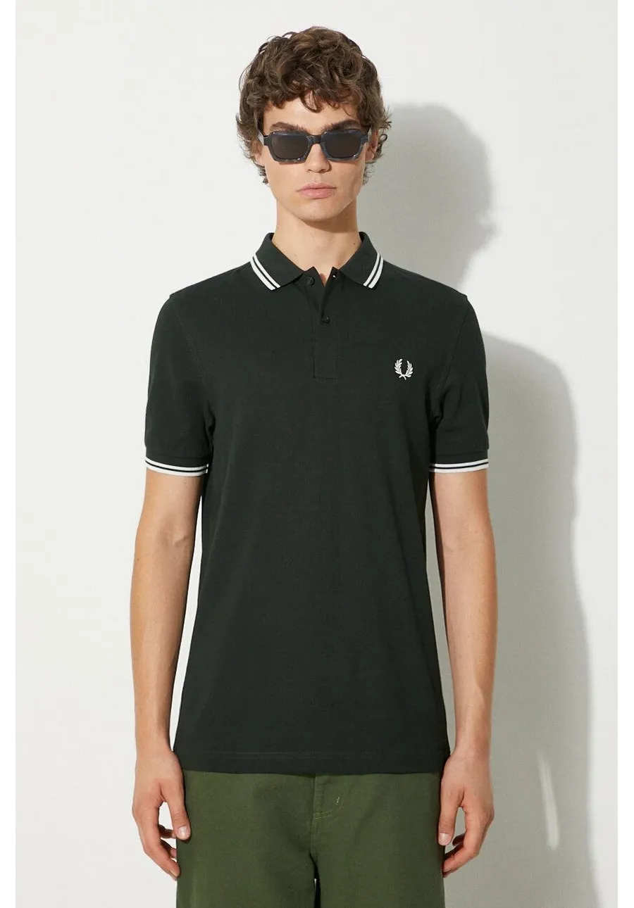 obrazek 1 Fred Perry polo bawełniane kolor zielony z aplikacją M3600.T50