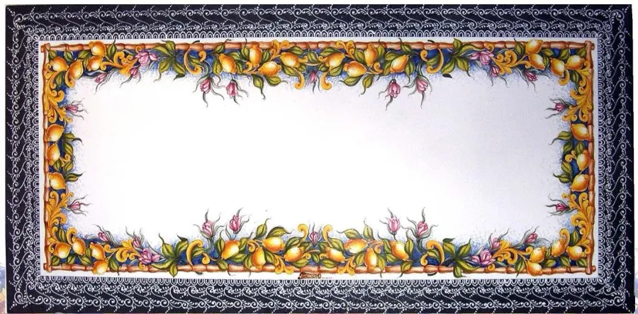 obrazek 1 Blat ogrodowy z lawy zdobiony bogatym ozdobnym ornamentem – Ceramiche Valchida