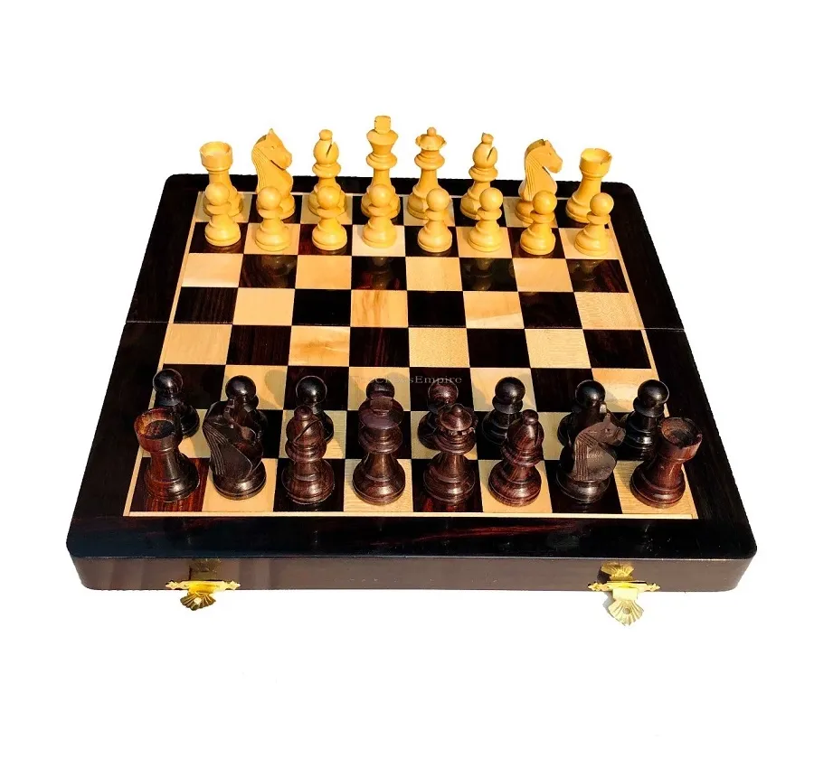 obrazek 2 Stylowy składany zestaw magnetyczny do gry w szachy - The Chess Empire
