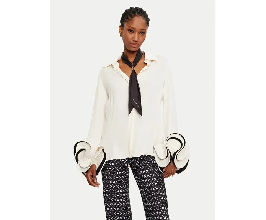 obrazek 1 Elisabetta Franchi Koszula CAT-96-47E3 Écru Regular Fit