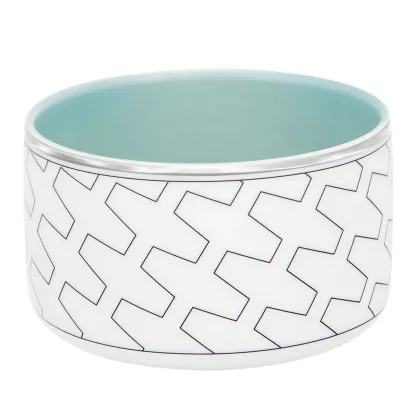 Zdjęcie Miska z porcelany Trasso z geometrycznym wzorem i platynowym wykończeniem - Vista Alegre