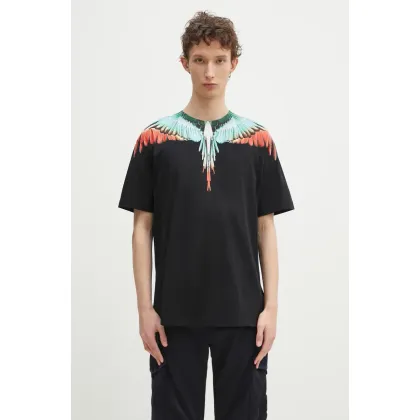 Zdjęcie Marcelo Burlon t-shirt bawełniany Icon Wings Basic T-Shirt Black Multicolo męski kolor czarny z nadrukiem CMAA056S25JER0011084