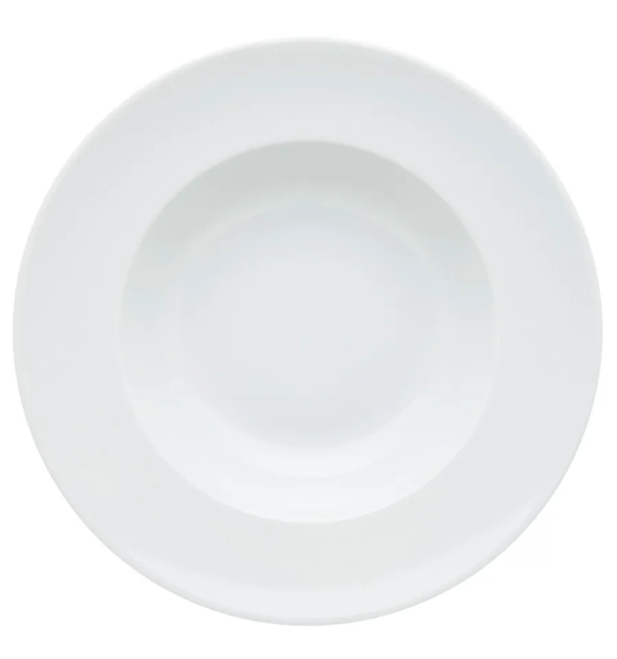 obrazek 1 Porcelanowy mały talerz na makaron Spirit White z rantem z zakrzywionymi płynącymi liniami - Vista Alegre
