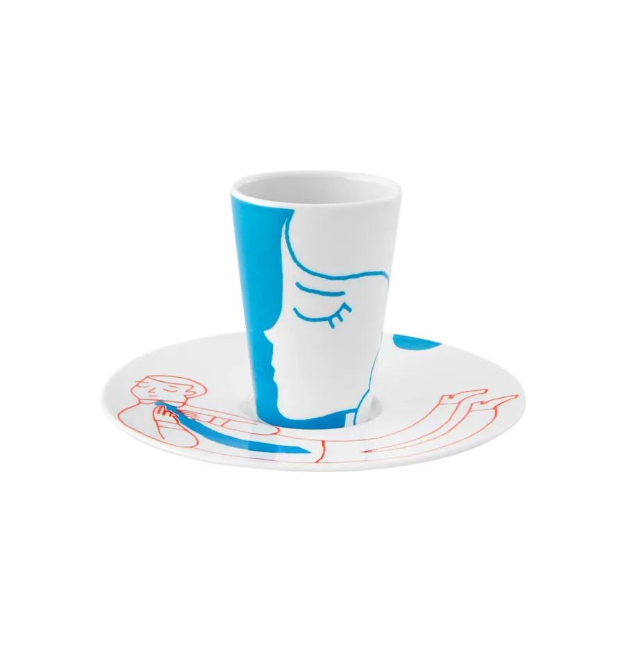 obrazek 1 Unikatowa porcelanowa filiżanka na kawę ze spodkiem