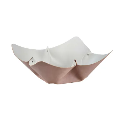 Zdjęcie Skórzana misa na owoce Ø45 cm w kształcie kwiatu w kolorze zgaszonego różu