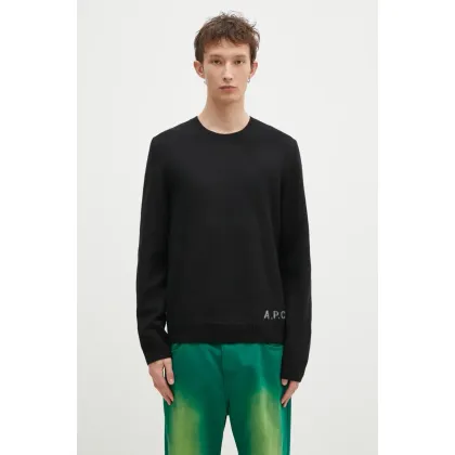 Zdjęcie A.P.C. sweter wełniany Pull Edward męski kolor czarny WVBDJ.H23059