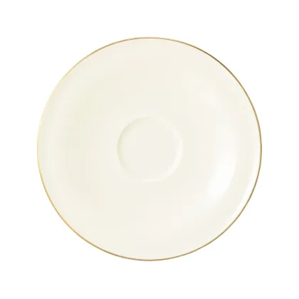 Zdjęcie Wyjątkowy porcelanowy duży spodek 16,5 cm ze złotym obrzeżem - Seltmann Weiden