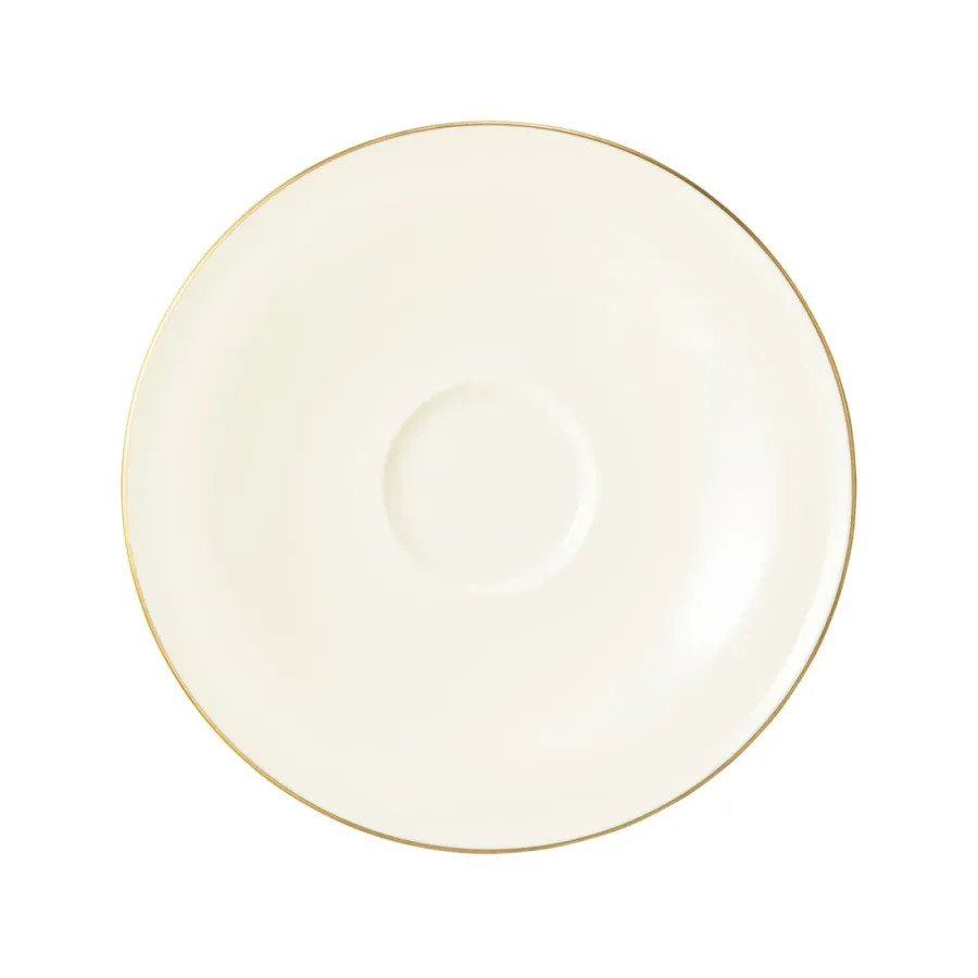 obrazek 1 Wyjątkowy porcelanowy duży spodek 16,5 cm ze złotym obrzeżem - Seltmann Weiden