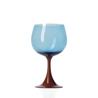 Picture Italian red wine glass made of Murano glass