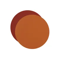 Zdjęcie Wyjątkowa skórzana podkładka na stół Ø30 cm w kolorze koniaku i bordowym