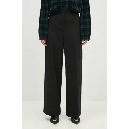 Zdjęcie Kenzo spodnie wełniane Solid Tailored Pants kolor czarny proste high waist FE52PA0869RB.99