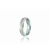 Picture Beautiful Saturn Unoaerre wedding ring made of white and pink gold with a diameter of 1 0.01 carat and a width of 5 mm.