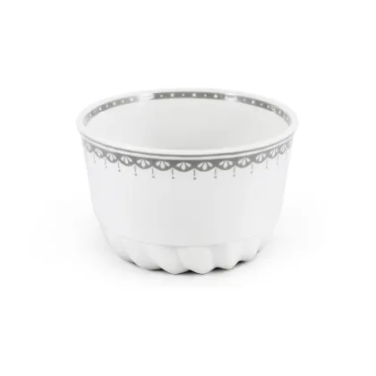 Zdjęcie Wyjątkowy wielofunkcyjny pojemnik z porcelany z szarym zdobieniem - Leander