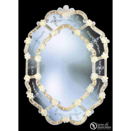 Zdjęcie Owalne weneckie lustro ze szkła Murano