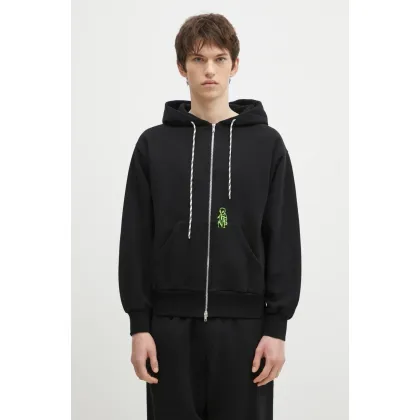 Zdjęcie No Problemo bluza bawełniana Mini Alien Zip Through Hoodie męska kolor czarny z kapturem z aplikacją NP20030.02